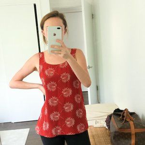 XS Madewell Look Out Silk Floral Bow Tie Back Top